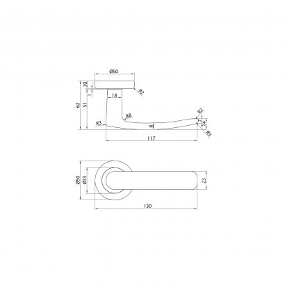 Ручка дверная DOORLOCK Rigel M027, полированный хром