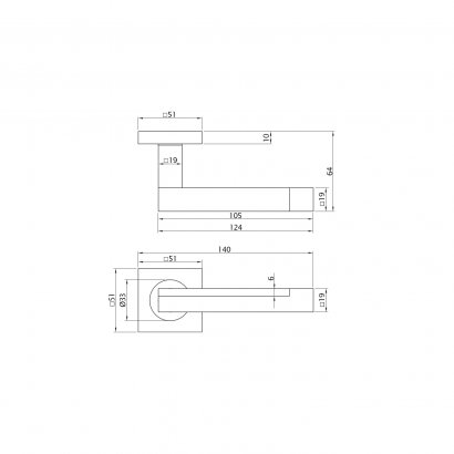 Ручка дверная DOORLOCK Pulsar M206, матовый/полированный хром