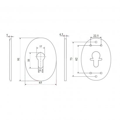 Ключевина для цилиндра DOORLOCK S01/PZ PB (полированная латунь)