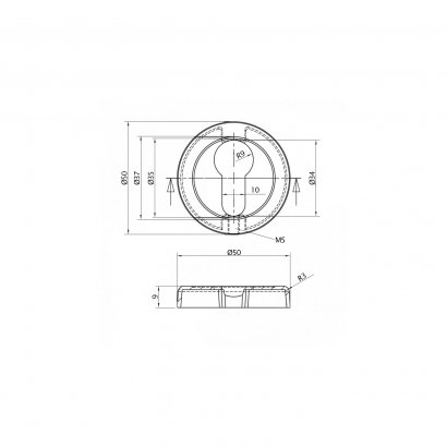 Розетка DOORLOCK M03 PZ OC (полированный хром)