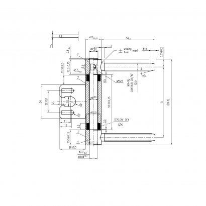 Дверная петля CEMOM EB 755-00-00 8050 штыревая, никелированная