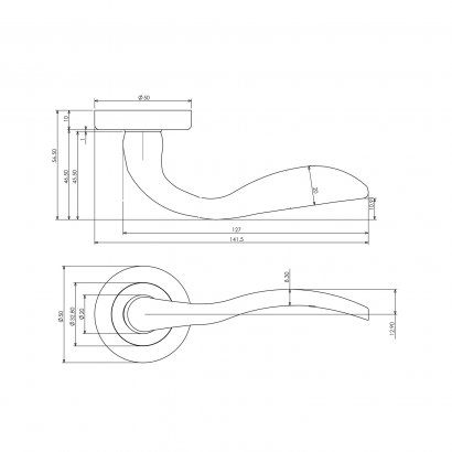 Ручка дверная DOORLOCK M017/Y Altair, полированная латунь