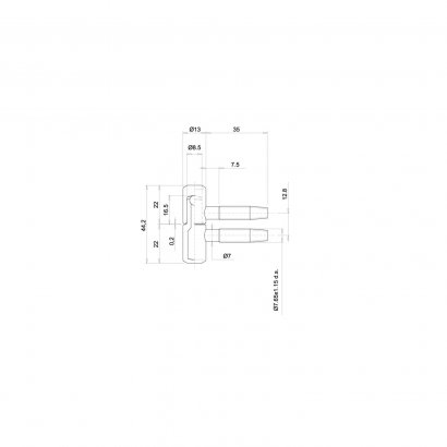 Дверная петля OTLAV 055 диаметр13мм (часть полотна), штыревая, никелированная