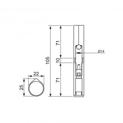 Дверная петля NF 129/2 каплевидная, без покрытия