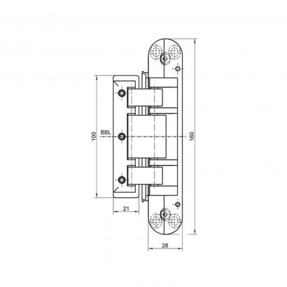 Дверная петля SIMONSWERK Tectus TEG 310 2D 040 скрытая, матовая нержавеющая сталь