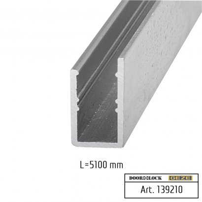 Притворочный профиль для вертикального уплотнителя и световых барьеров GEZE ECDRIVE (до 5100 мм), алюминий под покраску