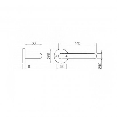 Ручка дверная DOORLOCK 038/F-S9/55 U-form, матовая нержавеющая сталь