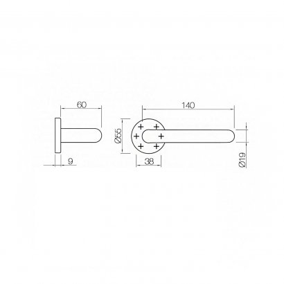 Ручка дверная DOORLOCK 038/F-55 U-form, матовая нержавеющая сталь