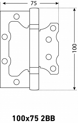 АЛЛЮР 100х75 2BB BN КОРОБКА 2,5мм черн.никель Петля накладная без врезки 2 шт