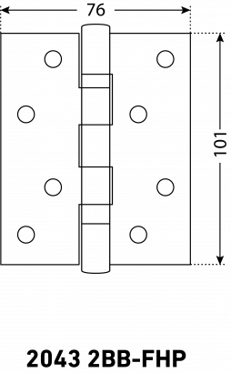 АЛЛЮР 2043 (101х76) 2BB-FHP SCP 2 подш. мат.хром Петля дверная 2 шт