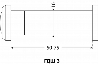 АЛЛЮР ГДШ-3 БШт 50-75мм d=16мм золото Глазок дверной  (300,12)