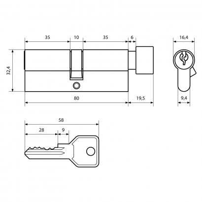 Стандарт Z.I.80В-5K (35Bx10x35) CP 5кл англ.ключ/верт. Цилиндровый механизм(120,12)