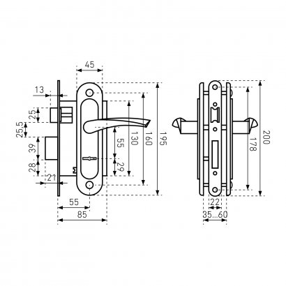 Птимаш ЗВ9-4.07 с пружиной черный Замок врезной с/руч
