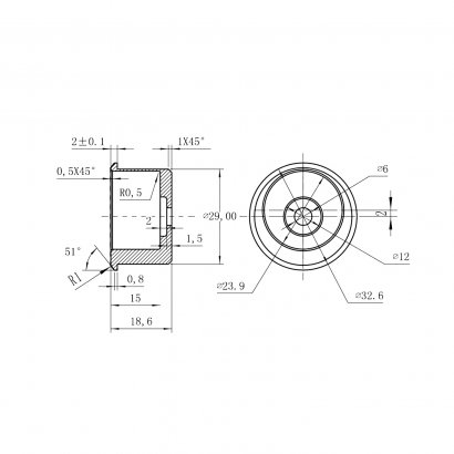 Эксцентрик DOORLOCK E24/29 для регулирования прижима двери, оцинкованный, внешний диаметр 29мм, внутренний диаметр 24мм