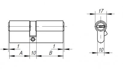Цилиндровый механизм (AX200/60) AX2000Key60 (25+10+25) CP хром 