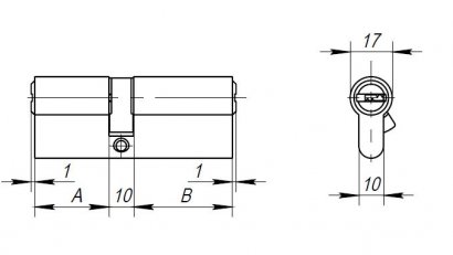 Цилиндровый механизм (AX200/70) AX2000Key70 (30+10+30) CP хром 