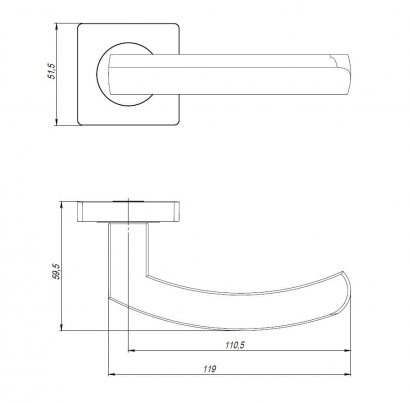 Ручка раздельная R.JR54.SIGMA (SIGMA JR) SN/CP-3 матовый никель/хром 140мм