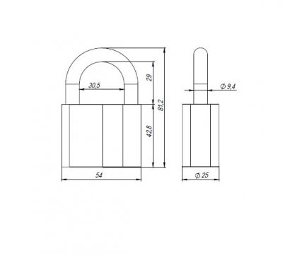 Замок навесной PD-4060 (PD-40-60) 3 fin key /коробка