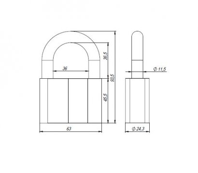 Замок навесной PD-4070 (PD-40-70) 3 fin key /коробка