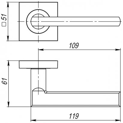 Ручка раздельная K.JK51.POLO (POLO JK) GR-23 графит