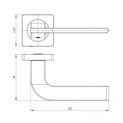 Ручка раздельная K.JK51.SPLINE (SPLINE JK) SSC-16 сатинированный хром