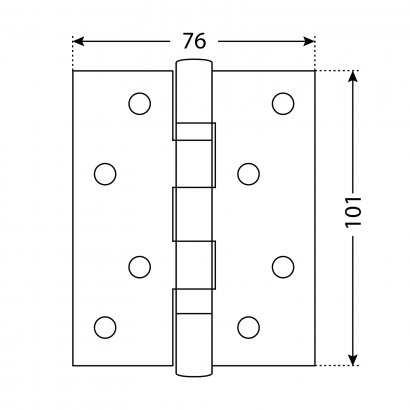 АЛЛЮР 2043 (101х76) 2BB-FHP SN БЛИСТЕР 2 подш.мат.никель Петля дверная 2 шт
