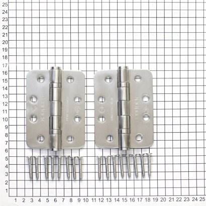 Дверная петля  DL H102/76/2B/R SSS карточная, матовая нержавеющая сталь