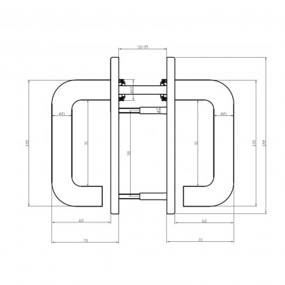 Ручка дверная DOORLOCK V S38KP/F PZ72, черная