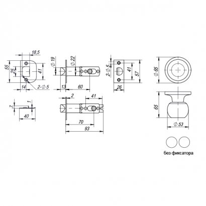 Ручка защелка DK672/BL BL-ET (672/BL BL-E) ( кл/фик.) черный