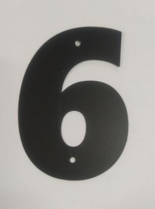Цифра дверная Пермь "6" черная 60 мм