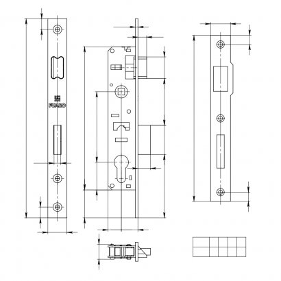 Корпус узкопрофильного замка с защелкой PROF153-20/85 (153-20/85) CP хром