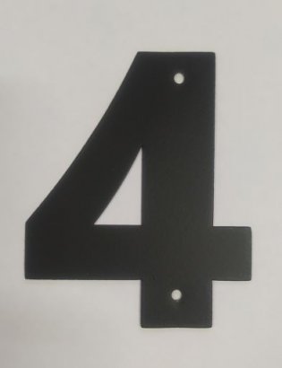 Цифра дверная Пермь "4" черная 100 мм
