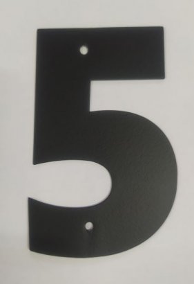 Цифра дверная Пермь "5" черная 100 мм