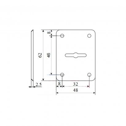 Ключевина для сувальдного ключа DOORLOCK S03/L PSS (полированная нерж. сталь)