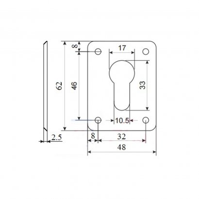Ключевина для цилиндра DOORLOCK S03/PZ PB (полированная латунь)