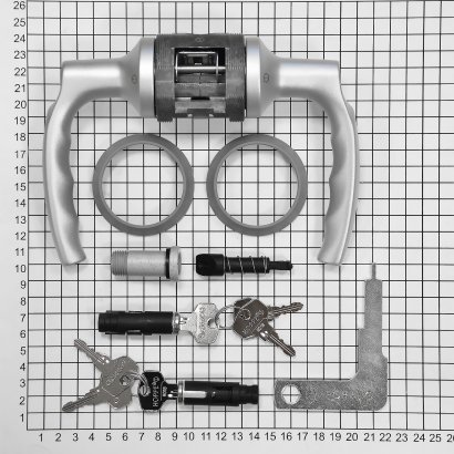 Замок с ручкой HOPPE HCS A1530 (Atlanta) KEY/KEY F1-2(серебристый) без фальца, A=35-45mm backset 60мм, 50 вариантов ключей