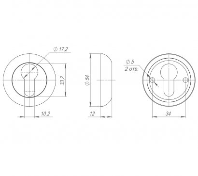 Накладка под цилиндр ET.R.LD54 (ET-1) CP-8 хром