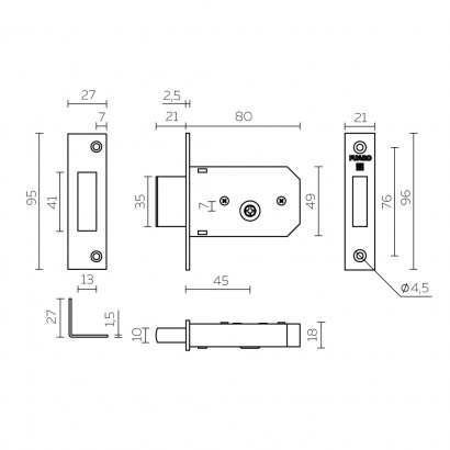 Замок врезной крестообразный X200 F (200 F) CP хром 5key