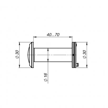 Глазок дверной, оптика пластик DV-1A/40-70 CP хром (кратно коробке 45 шт)