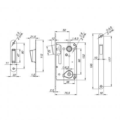 Защелка врезная MAGN5300-M-WС (5300-M-WC) WH белый