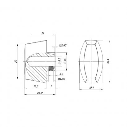 Вертушка на шток цилиндра T.Knob-RL (CB-RL) BL-24 черный