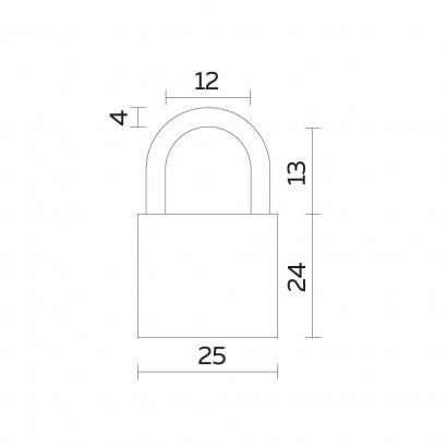 Замок навесной PL-UNI-0125 (PL-01-25) 2key англ. /блистер