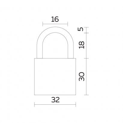 Замок навесной PL-UNI-0132 (PL-01-32) 3key англ. /блистер