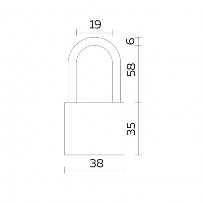 Замок навесной PL-UNI-0138-L (PL-01-38-L) 3key англ. /блистер