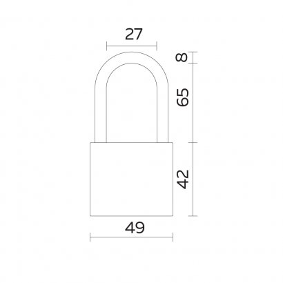 Замок навесной PL-UNI-0150-L (PL-01-50-L) 3key англ. /блистер