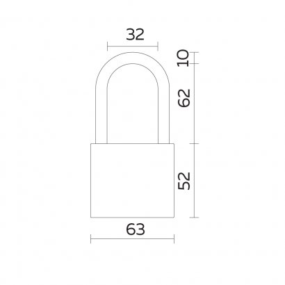 Замок навесной PL-UNI-0163-L (PL-01-63-L) 3key англ. /блистер