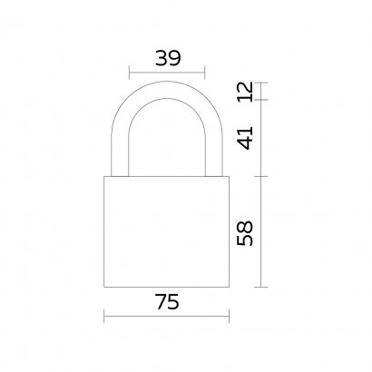 Замок навесной PL-UNI-0175 (PL-01-75) 3key англ. /блистер