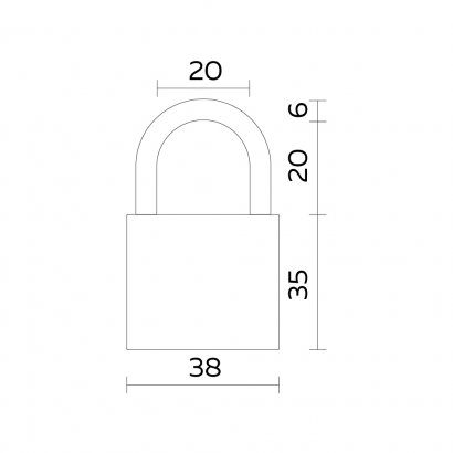 Замок навесной PL-PROTEC-0238 3key (PL-02-38) англ. /блистер