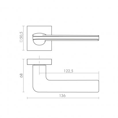 Ручка раздельная K.DM51.FLOW (FLOW DM) SSC-16 сатинированный хром