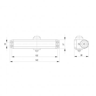 Доводчик дверной DCTR15-60 (TDR-60) 15-60кг AL алюминий
